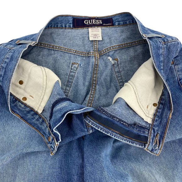 VTG RARE GUESS Black Patch Logo Denim Jeans - Picture 11 of 15